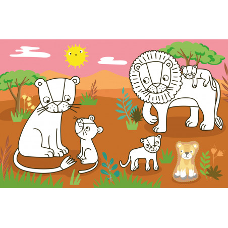Mein kleines Sticker-Malbuch Wilde Tiere