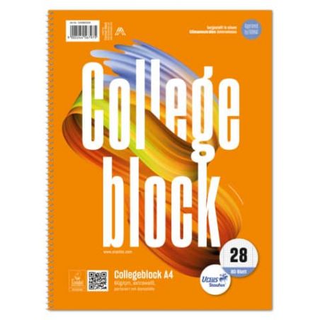 Collegeblock, A4, 80 Blatt, Ka riert, Lin. 28