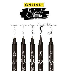 Black Lettering 5er Set