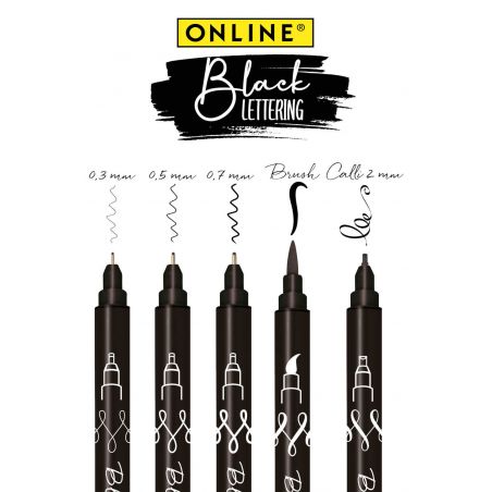 Black Lettering 5er Set