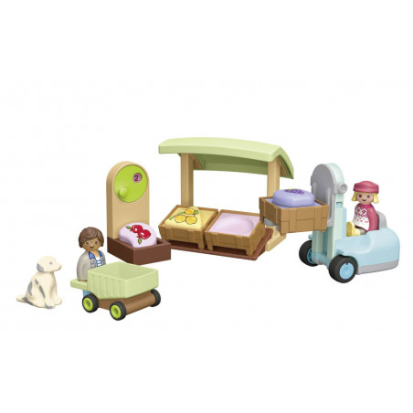 PLAYMOBIL 71691 Junior: Bio-Marktstand & Gabelstapler