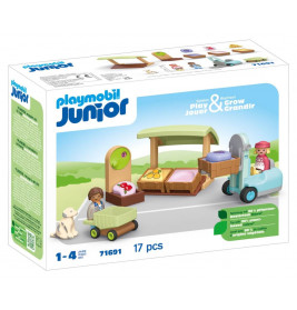 PLAYMOBIL 71691 Junior: Bio-Marktstand & Gabelstapler