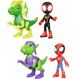 Das Spidey Hero Dino Webs Set enthält eine Marvel Spidey Figur und einen beweglichen, bunten Dinosaurier.