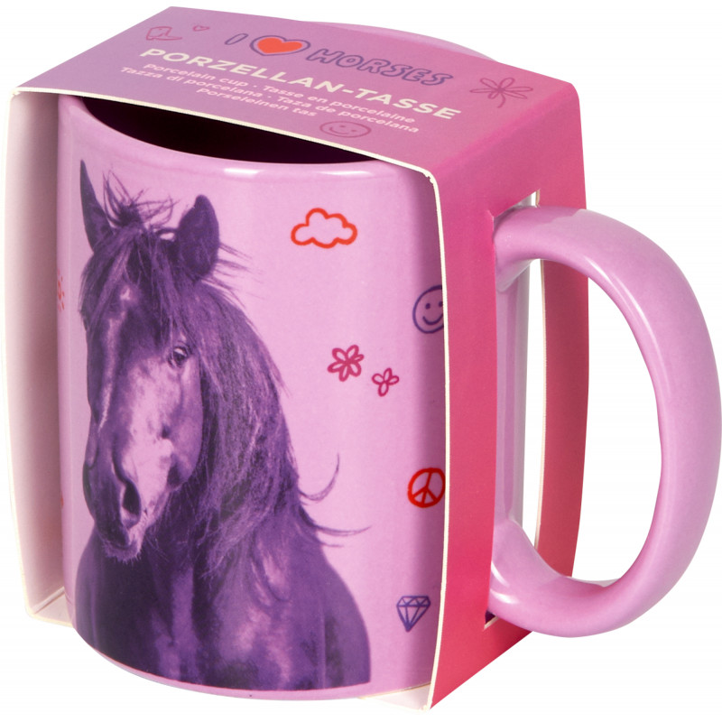Porzellan-Tasse Love - I LOVE HORSES