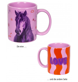 Porzellan-Tasse Love - I LOVE HORSES