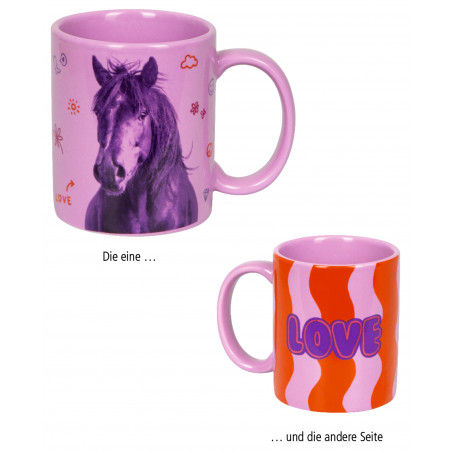 Porzellan-Tasse Love - I LOVE HORSES