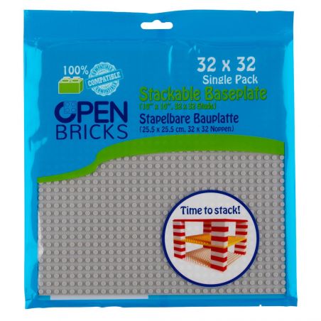Open Bricks Baseplate 50x50 light grey, 1 Stück