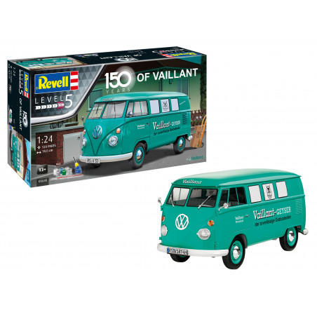 Geschenkset  150 years of Vaillant VW T1 Bus, Revell Modellbausatz mit Basiszubehör