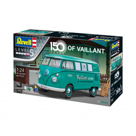 Geschenkset  150 years of Vaillant VW T1 Bus, Revell Modellbausatz mit Basiszubehör