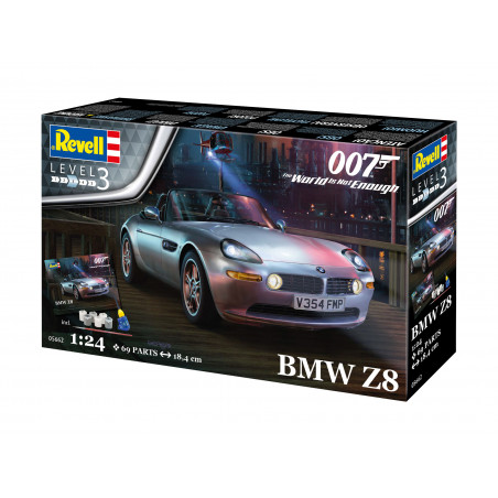 Geschenkset James Bond BMW Z8, Revell Modellbausatz mit Basiszubehör