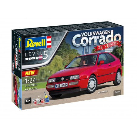 Geschenkset 35 Years VW Corrado, Revell Modellbausatz mit Basiszubehör
