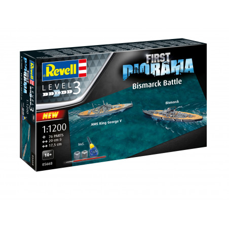First Diorama Set - Bismarck Battle, Revell Modellbausatz mit Basiszubehör