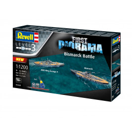 First Diorama Set - Bismarck Battle, Revell Modellbausatz mit Basiszubehör