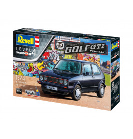 Geschenkset 35 Years Volkswagen Golf GTI Pirelli, Revell Modellbausatz mit Basiszubehör