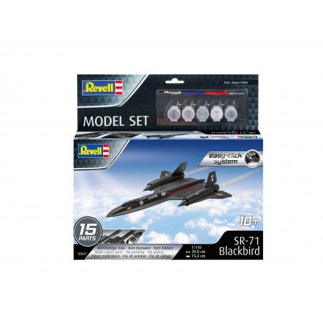 Model Set Lockheed SR-71 Blackbird easy-click-syst, Revell Bausatz zum Zusammenstecken + Basiszubehör