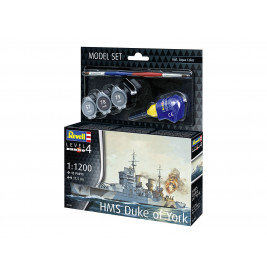 Model Set Battleship HMS Duke of York, Revell Modellbausatz mit Basiszubehör