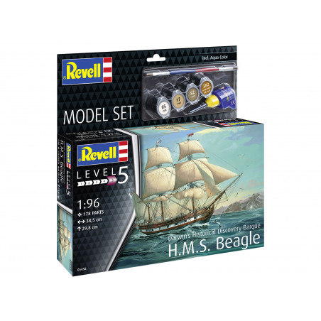 Model Set HMS Beagle, Revell Modellbausatz mit Basiszubehör