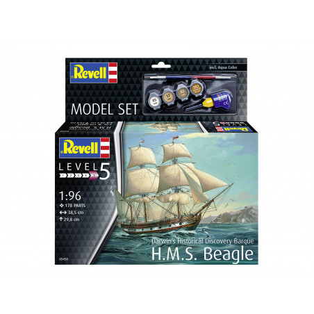 Model Set HMS Beagle, Revell Modellbausatz mit Basiszubehör