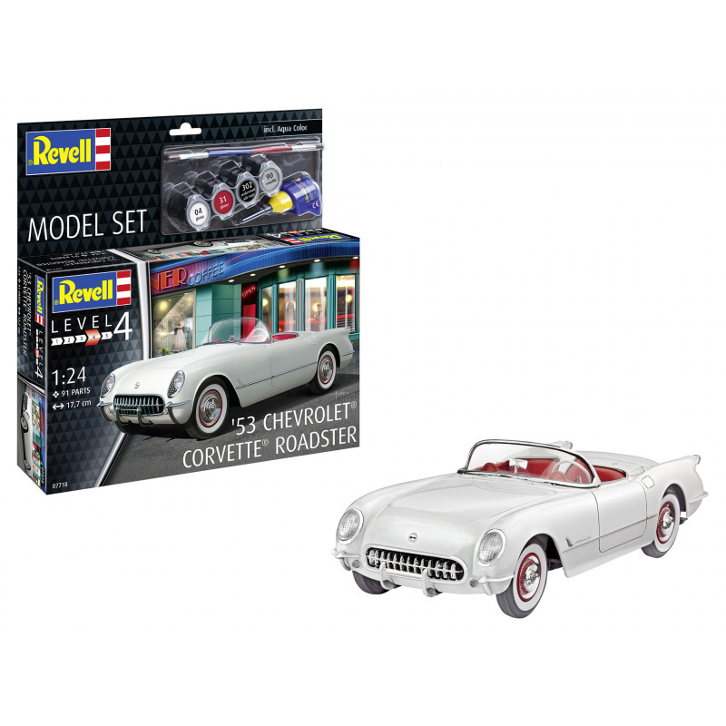 Model Set 1953 Chevrolet Corvette Roadster , Revell Modellbausatz mit Basiszubehör