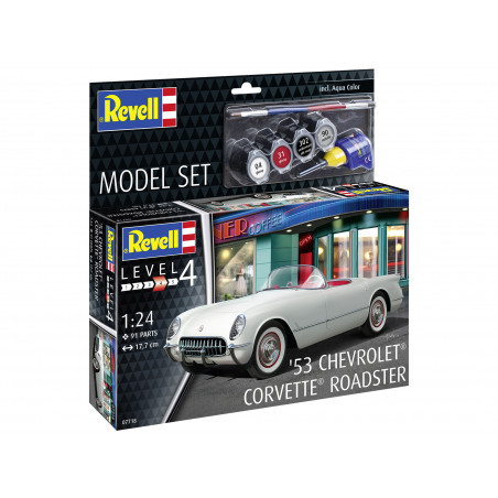 Model Set 1953 Chevrolet Corvette Roadster , Revell Modellbausatz mit Basiszubehör