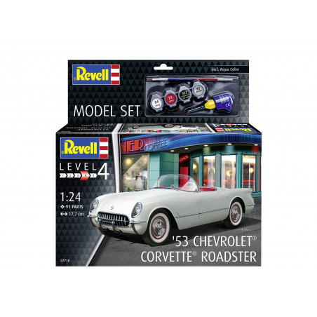 Model Set 1953 Chevrolet Corvette Roadster , Revell Modellbausatz mit Basiszubehör