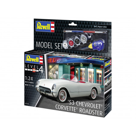 Model Set 1953 Chevrolet Corvette Roadster , Revell Modellbausatz mit Basiszubehör