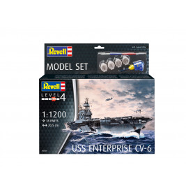 Model Set USS Enterprise CV-6, Revell Modellbausatz mit Basiszubehör