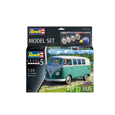 Model Set VW T1 Bus, Revell Modellbausatz mit Basiszubehör