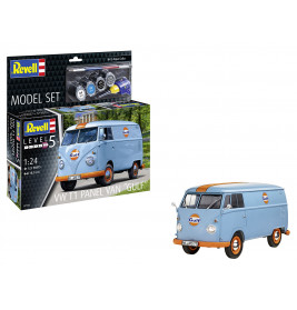 Model Set VW T1 panel van (Gulf Decoration), Revell Modellbausatz mit Basiszubehör