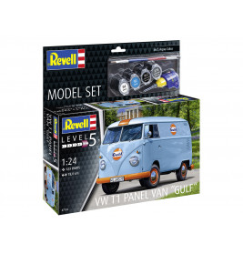 Model Set VW T1 panel van (Gulf Decoration), Revell Modellbausatz mit Basiszubehör