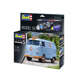 Model Set VW T1 panel van (Gulf Decoration), Revell Modellbausatz mit Basiszubehör