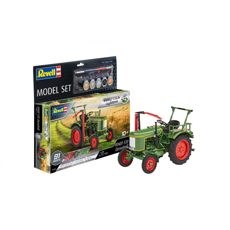 Model Set Fendt F20 Dieselroß easy-click-system, Revell Bausatz zum Zusammenstecken + Basiszubehör