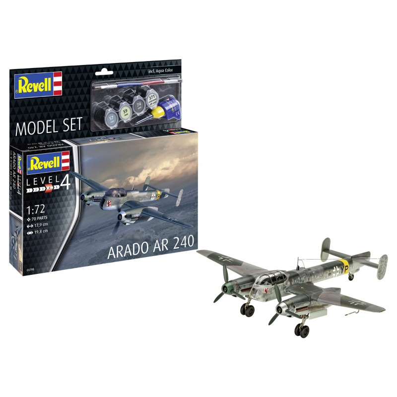 Model Set Arado Ar 240 , Revell Modellbausatz mit Basiszubehör