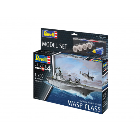 Model Set US Navy Assault Carrier WASP Class, Revell Modellbausatz mit Basiszubehör