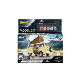 Model Set VW T2 Camper easy-click-system, Revell Bausatz zum Zusammenstecken + Basiszubehör