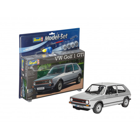 Model Set VW Golf 1 GTI, Revell Modellbausatz mit Basiszubehör