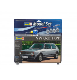 Model Set VW Golf 1 GTI, Revell Modellbausatz mit Basiszubehör