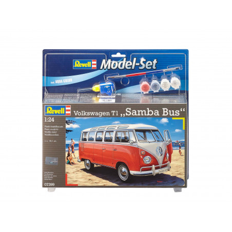 Model Set Volkswagen T1 SAMBA BUS, Revell Modellbausatz mit Basiszubehör