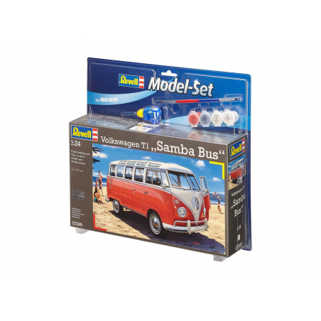 Model Set Volkswagen T1 SAMBA BUS, Revell Modellbausatz mit Basiszubehör