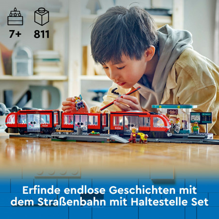 60423 Straßenbahn mit Haltestelle