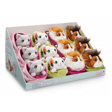 Kuscheltier im Körbchen 12cm sort.