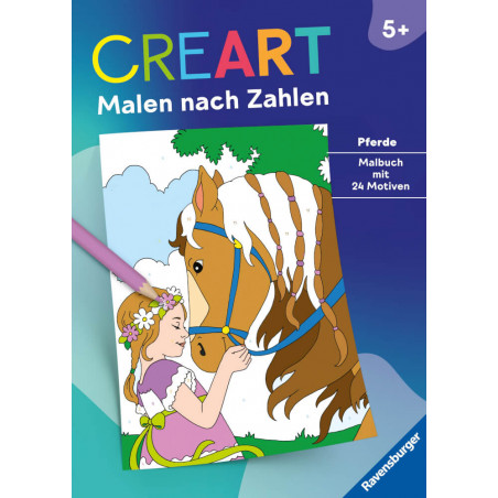 Ravensburger 48911 CreArt Malen nach Zahlen ab 5: Pferde Kreativität