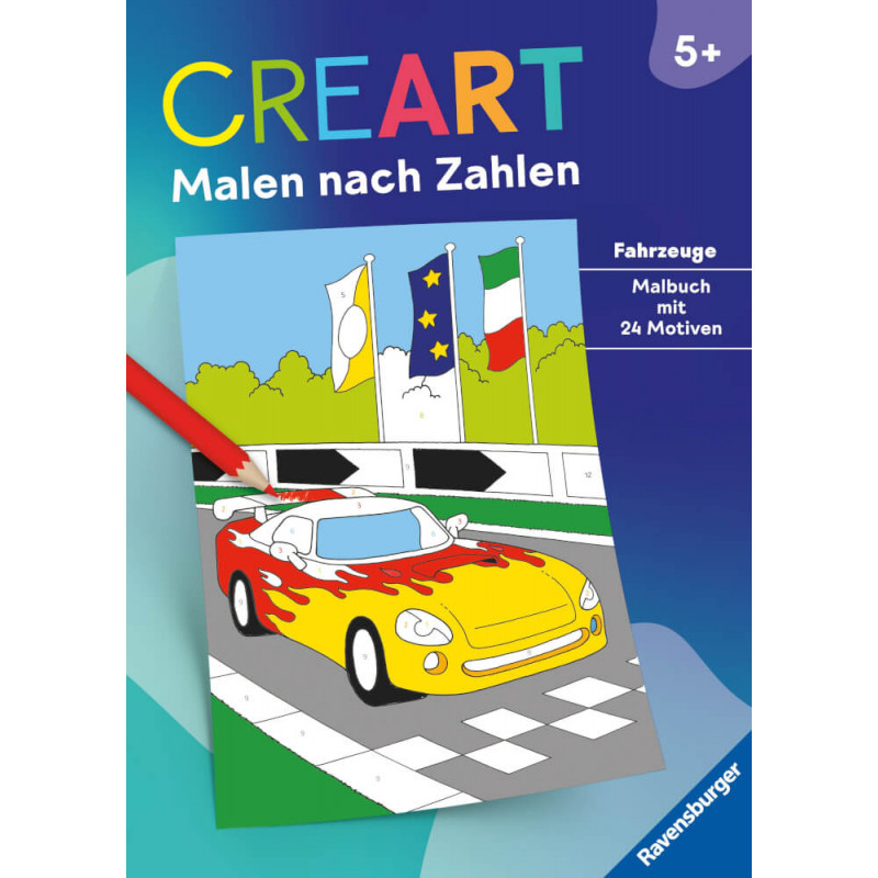 Ravensburger 48886 CreArt Malen nach Zahlen ab 5: Fahrzeuge Kreativität