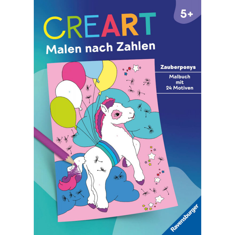 Ravensburger 48910 CreArt Malen nach Zahlen ab 5: Zauberponys Kreativität