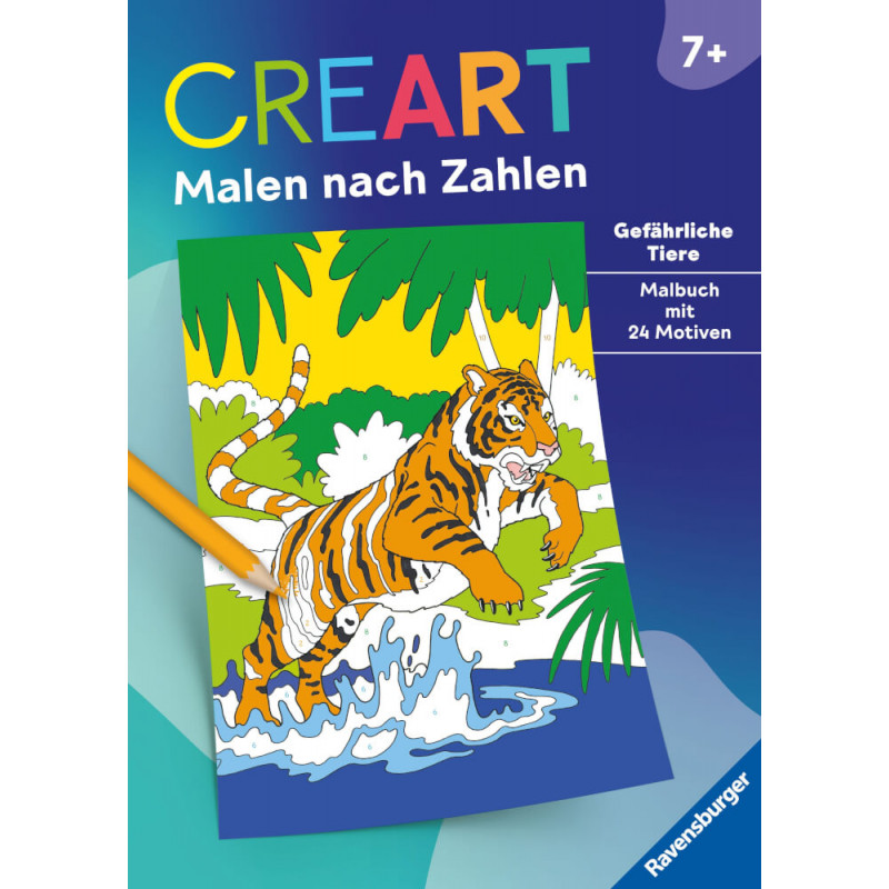 Ravensburger 48913 CreArt Malen nach Zahlen ab 7: Gefährliche Tiere Kreativität