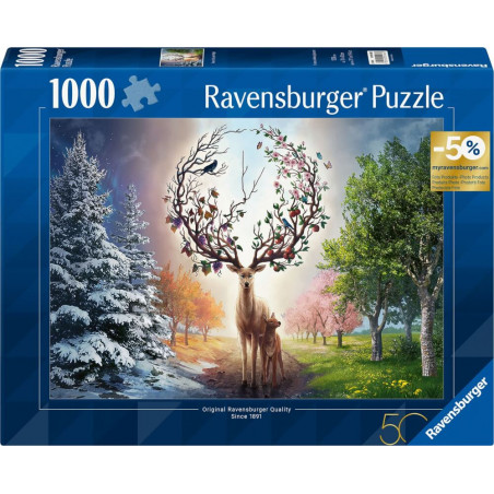 Ravensburger 12001088 Puzzle Der magische Hirsch und die vier Jahreszeiten  1000 Teile