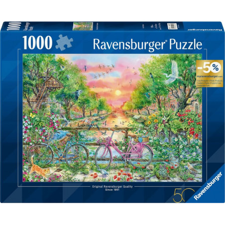 Ravensburger 12001089 Puzzle Verträumte Fahrräder in Amsterdam 1000 Teile