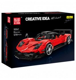 Mould King Bauset: Roter Sportwagen, 1278 Teile, Verpackung mit Aufschrift Creative Idea.
