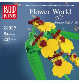 Formenkönig Blumenwelt 24009: Bauset "Dancing-Doll Orchid" mit gelben und roten LEGO-ähnlichen Blumen.