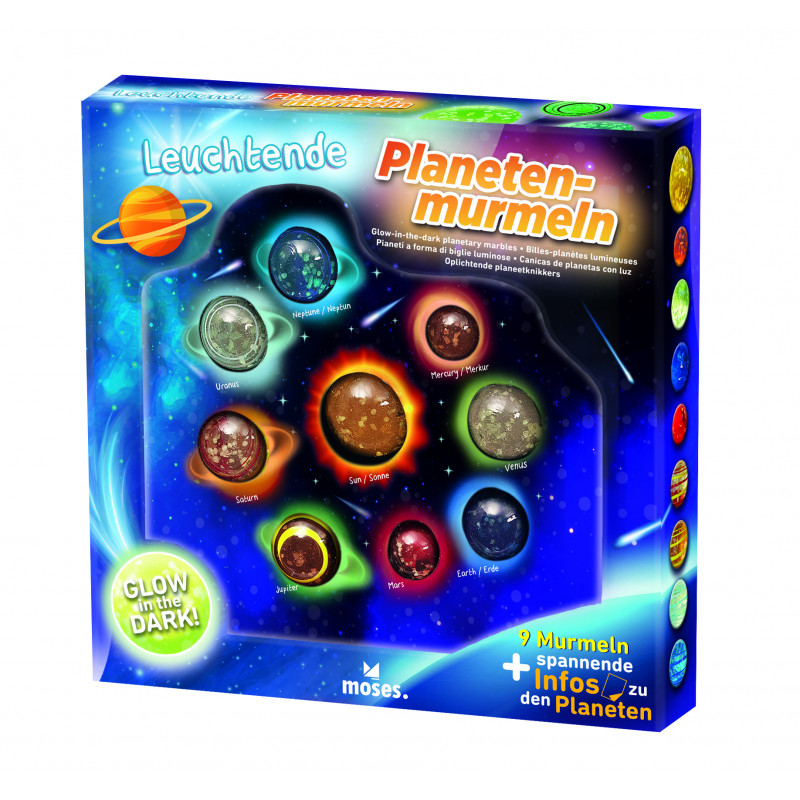 Leuchtende Planeten-Murmeln